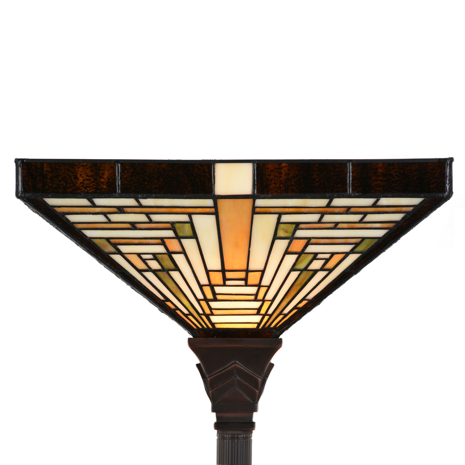 Tiffany Vloerlamp Rising Sun Detail Aan
