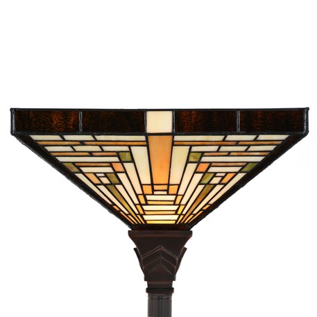 Tiffany Vloerlamp Rising Sun Detail Aan