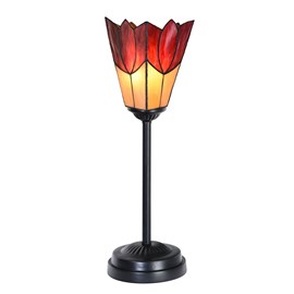 Tiffany slanke tafellamp zwart met Fleur de Vanneau 