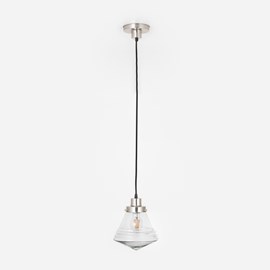Hanglamp aan snoer Luxe School Small Helder 20's Matnikkel