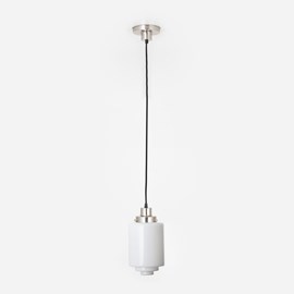 Hanglamp aan snoer Getrapte Cilinder Medium 20's Matnikkel