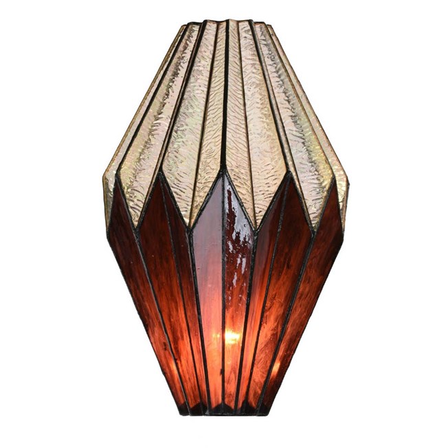 Losse Glaskap Tiffany Origami - Aan als vloerlamp