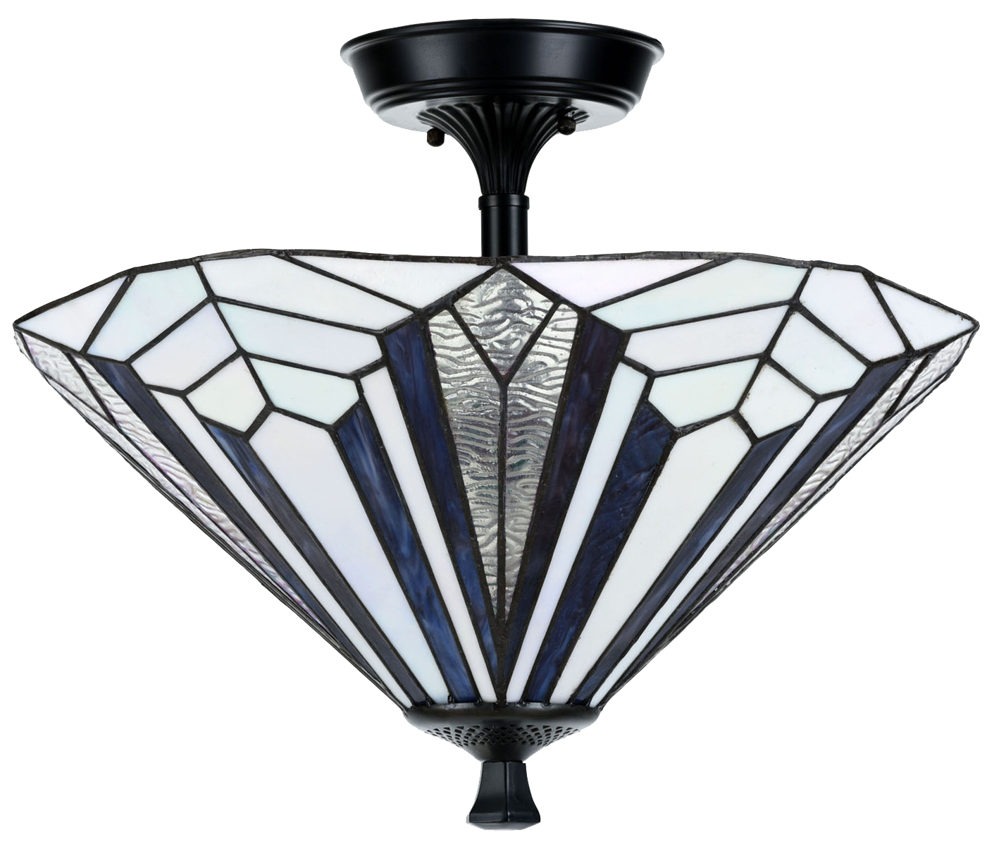 French Art Deco Tiffany Plafonnière Blue